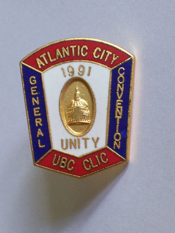1991 UBC Clic Carpenters Atlantic City Conv. Lapel Pin  