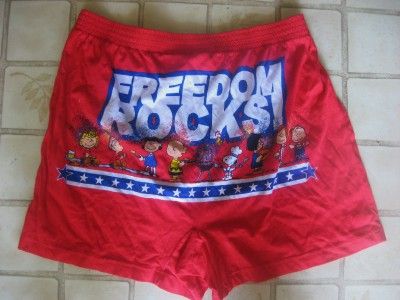 SNOOPY PEANUTS ~ FREEDOM ROCKS ~ 4th of July Mens BOXER BOXERS XL 