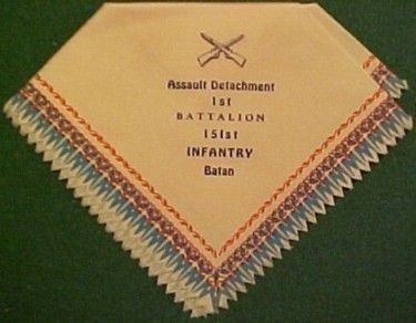 Assault Det, 1st Bn, 151st Infantry Batan Silk Napkin  