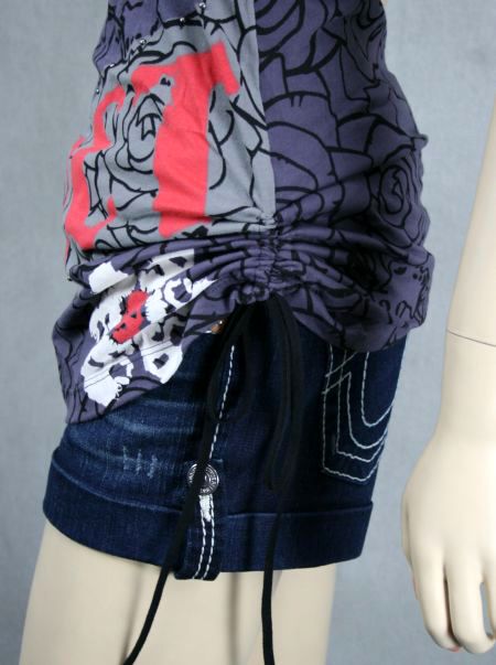 SMET Christian Audigier TIE LACE Punk tank shirt Studs  