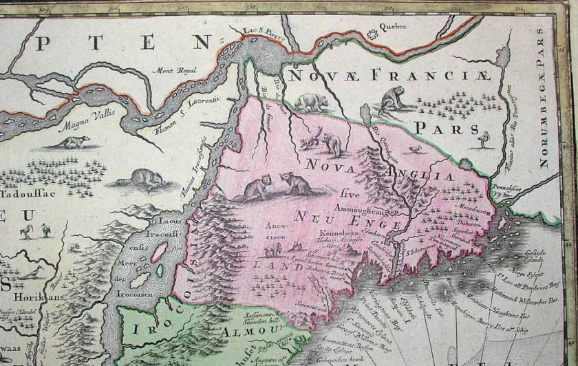 1730 Seutter Map NE US NOVI BELGII New York CIty Inset View Historic 