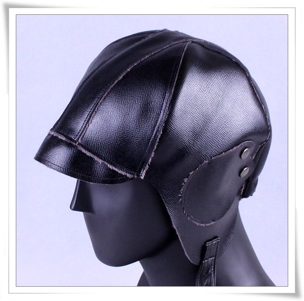   Hole Faux Leather Aviator Ear Flap Snowboard Cap Men Women Hat /ZU TS