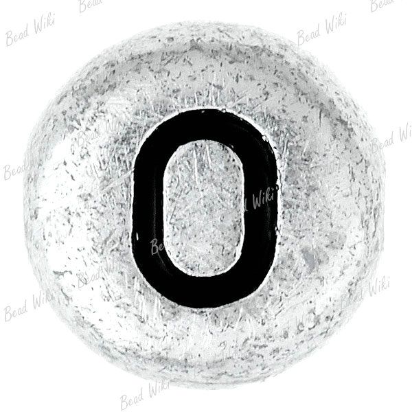 90 Alphabet English Letter O Flat Round Spacer Silver Acrylic Beads 