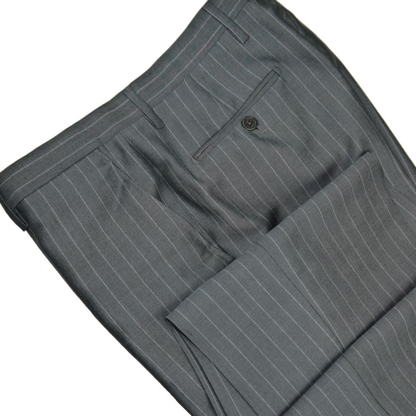 NWT ERMENEGILDO ZEGNA CLOTH GRAY PINSTRIPE MERINOS SUIT  