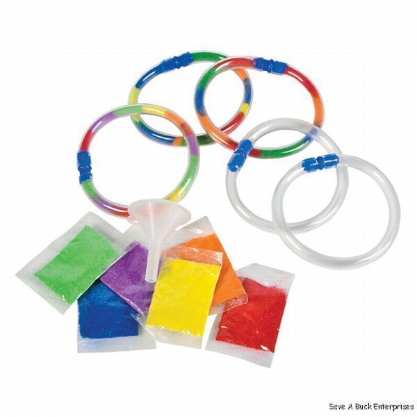 12 Sand Art Bracelets   Kids Craft Kit with funnel  