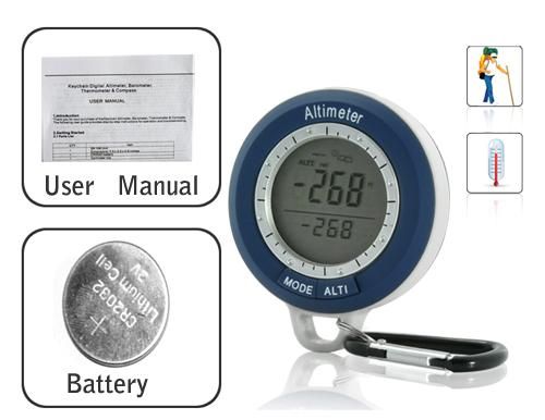   Mini Digital Compass Altimeter with Temperature and Weather  