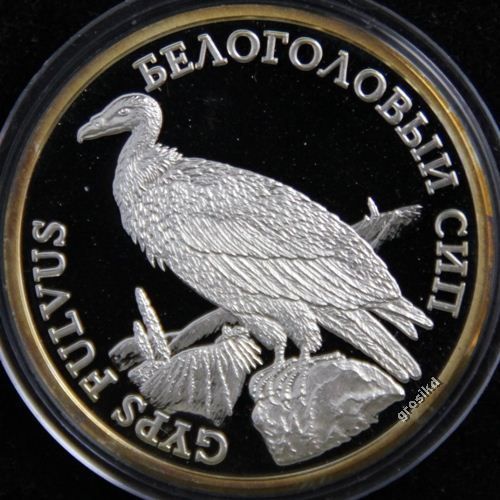   100 R. WHITEHEAD VULTURE SILVER RARE 1000 PCS WILDLIFE BOX COA  