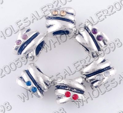 200PCS Silver Rhinestone Space Mixed Beads 4.5MM Hole  