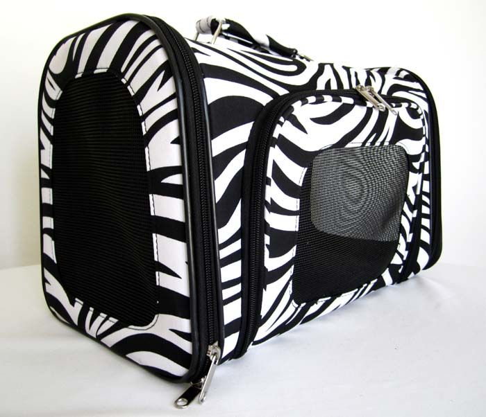 16 Pet Luggage/Carrier Dog/Cat Travel Bag Purse Zebra  