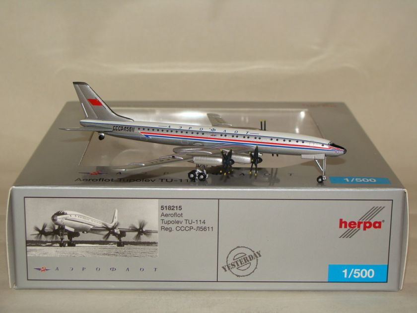 Herpa Wings 1500 Aeroflot Tupolev TU 114   