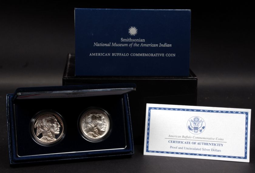 This is a 2001 American Buffalo Proof & Uncirculated Two Coin Silver 