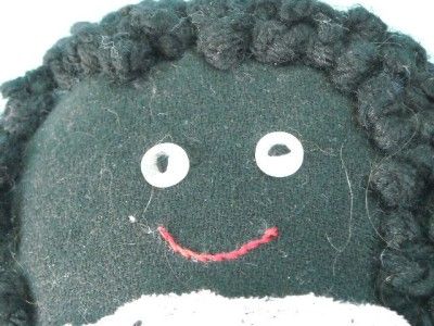 Cute Dolls Black Americana Rag Doll & Yarn Vintage  