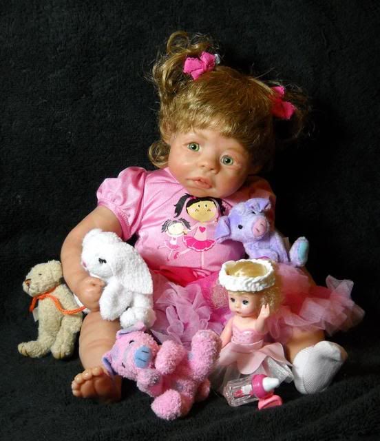   Sculpted MINI Polymer Clay Baby Girl Toddler Art Doll Yvette 16 in