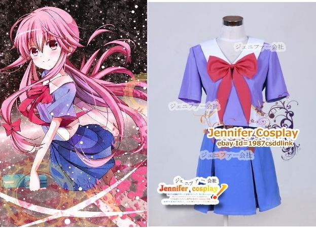 Future Diary Yuno Gasai Cosplay Costume Any Size  