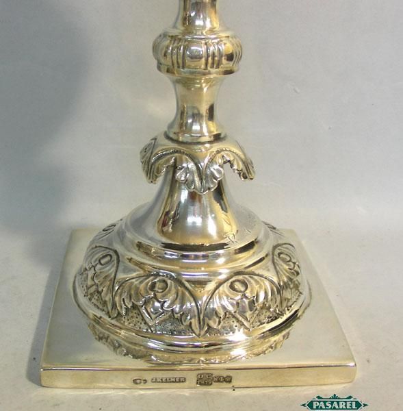 Authentic Silver Sabbath Petticoat Candlesticks Jankiel Kelmer Minsk 