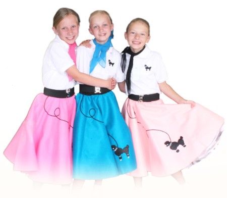 pc Teal 50s POODLE SKIRT 10/11/12 yrs YOUTH  