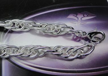 925 Sterling Silver Plated Circle Chain Necklace JN135  