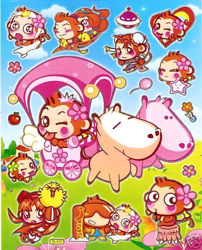 Yoyo Cici Monkeys Sticker DL015 Cute Flower in Hair  