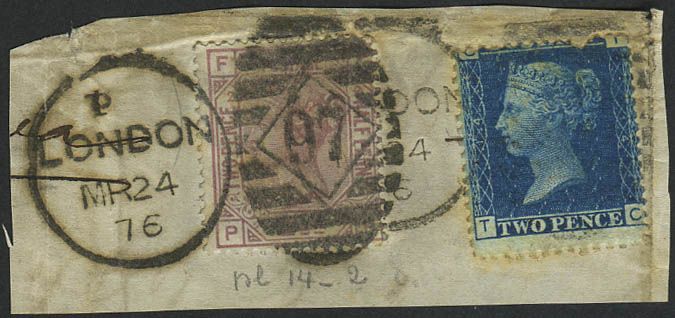 SG 139 2 ½ d plate 2 (+ damaged plate14 2d Blue – not counted) good 