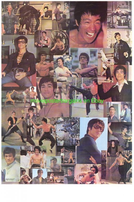 BRUCE LEE 1975 ORIGINAL HUGE COLLAGE POSTER OSP  RARE   