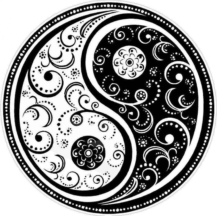 YIN YANG color vinyl decals stickers bumper C(277)V  