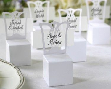 12 x Miniature Chair Place Card Holder & Favour Boxes  