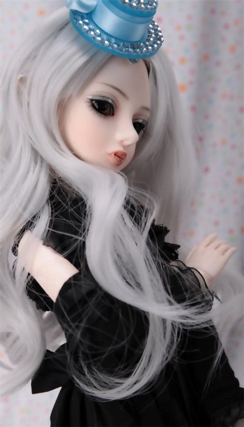 Cecelia DollLove 1/4 Girl doll MSD BJD make up, fur wig  