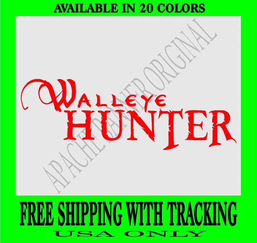 WALLEYE FISHING DECAL Perch,Crappie,Catfish,Bass 322  