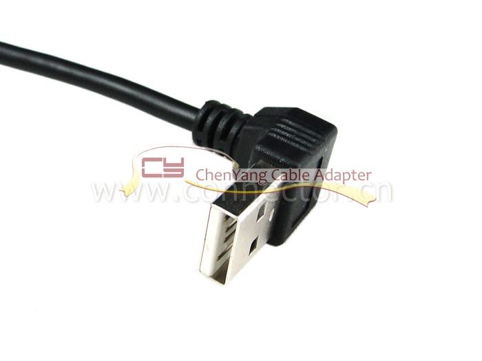 Down Angled USB 2.0 male to Female Extension Cable 20cm  