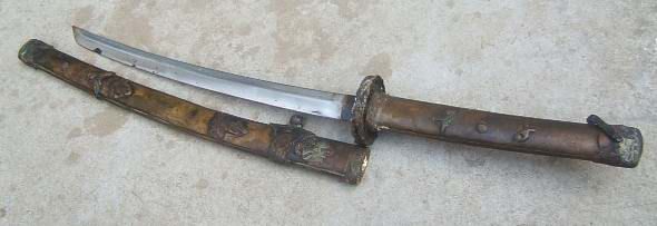 Vintage Japanese Katana Dagger Tanto Sword Rusty Blade Nice Copper 