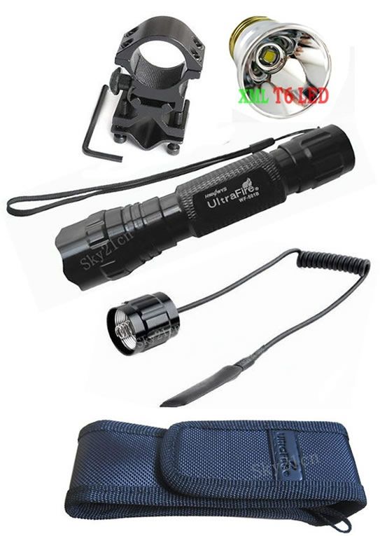 NEW CREE XML T6 LED 1000Lumens Flashlight +mount+Tactical Switch+ 