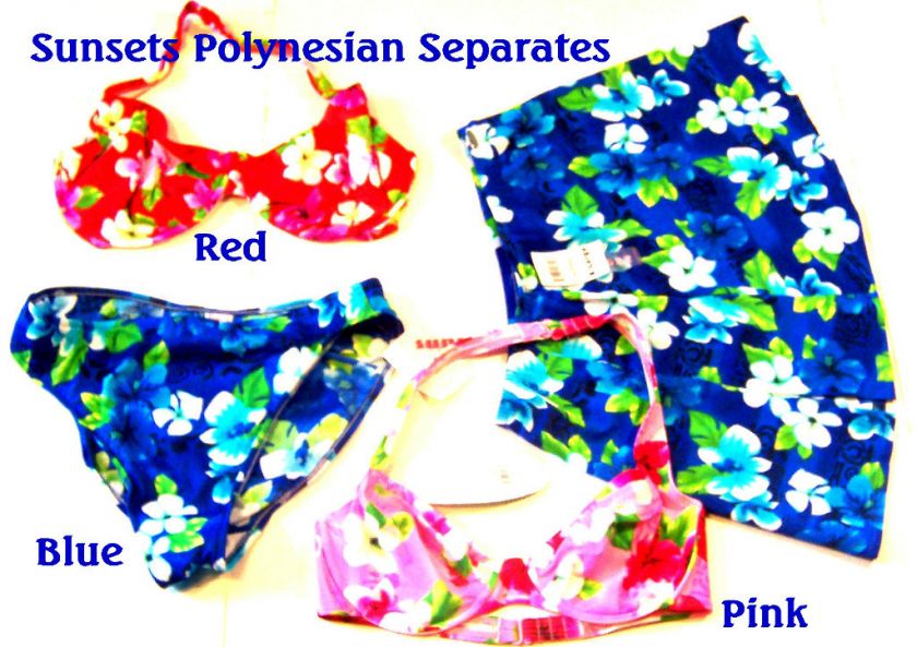 Sunsets Polynesian Princess Swimsuit Separates NWT S XL  