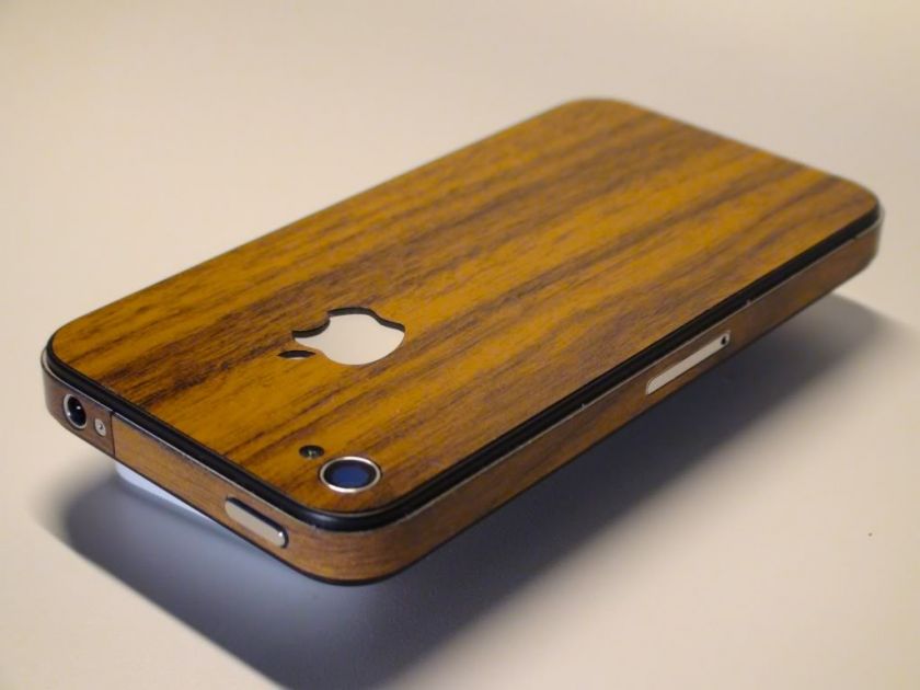 Full Body Wrap Skin Shield Protect iPhone 4  TEAK WOOD  