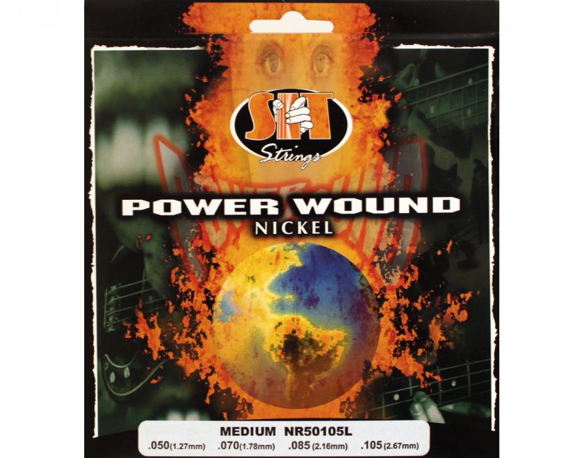 SIT Power Wound Nickel Bass Guitar Strings   MEDIUM 50 105   1 Pack 