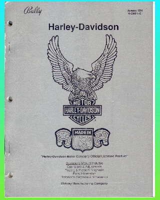 Harley Davidson Bally Pin Operations Manual Original  