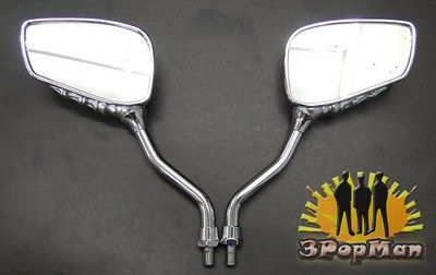 Chrome METAL Skull Claw Motorcycle Custom Dirt Mirrors  