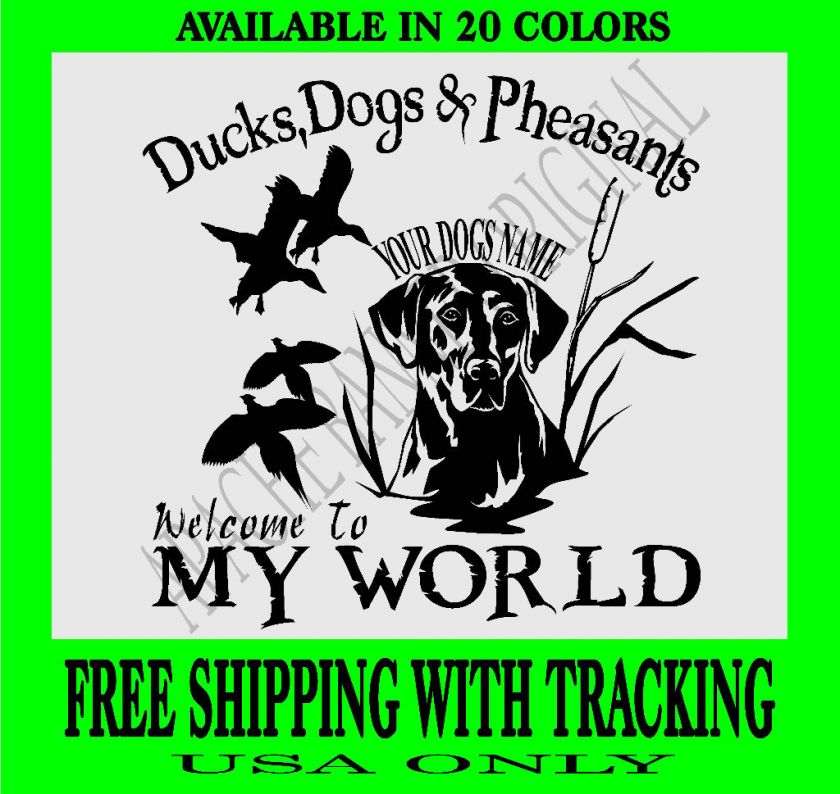 DUCK HUNTING DECAL PHEASANTS LAB Dogs Bird Hunt 3297DP2  