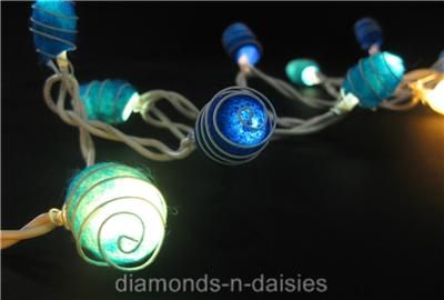 35x BLUE MIX COCOON STRING FAIRY LIGHTS Home / Party  