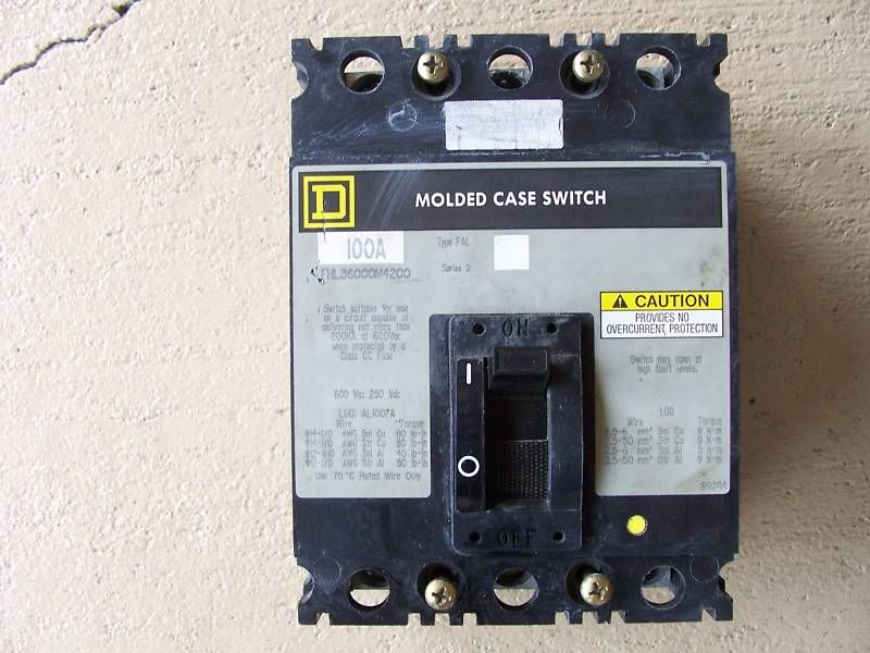Square D FHL 36000 M 4200 100 Amp Molded Case Switch  