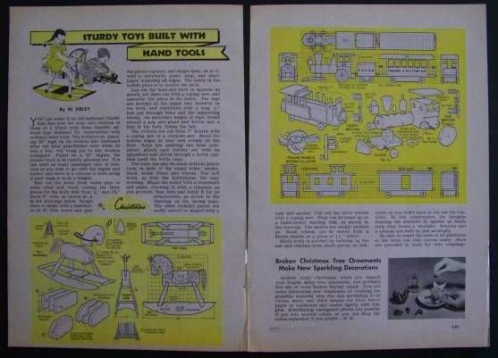Wooden ROCKING HORSE & Toy Train 1944 HowTo build PLANS  