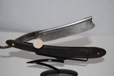 Vintage WADE & BUTCHER 3/4 Frame Back Straight Razor with Buffalo 