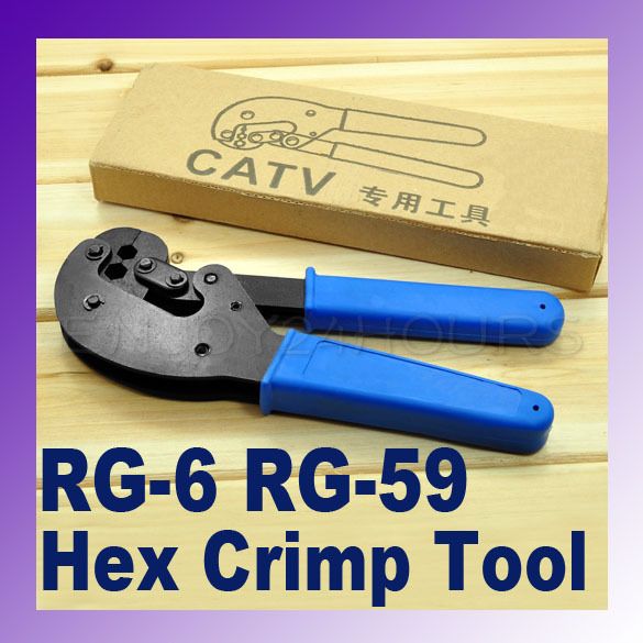 Coax Cable TV Hex Connector Crimp CATV Tool RG 6 RG 59  