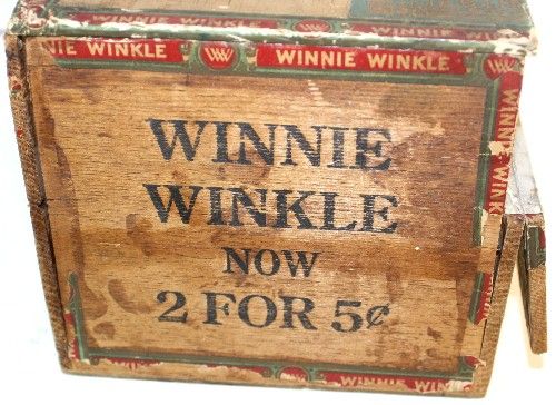 Vintage Winnie Winkle Wooden Cigar Box  