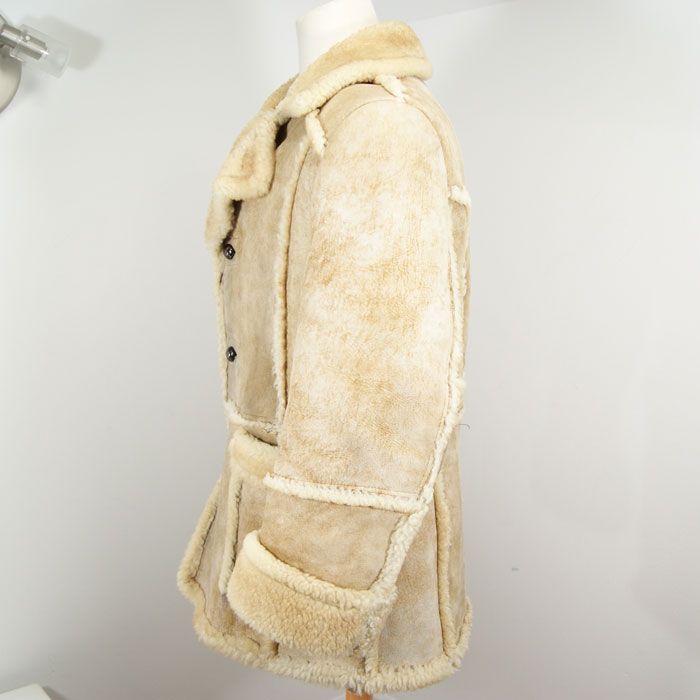 VTG Sheepskin Shearling Marlboro Man Coat Mens Med/Lrg  