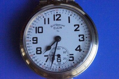   SIZE 21 JEWEL ELGIN B.W. RAYMOND 571 RAILROAD POCKET WATCH SNI47505