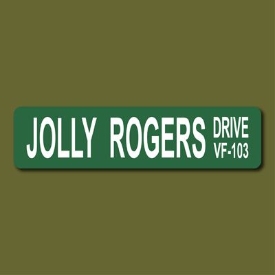 JOLLY ROGERS DRIVE VF 103 US Navy 6x24 Street Sign  