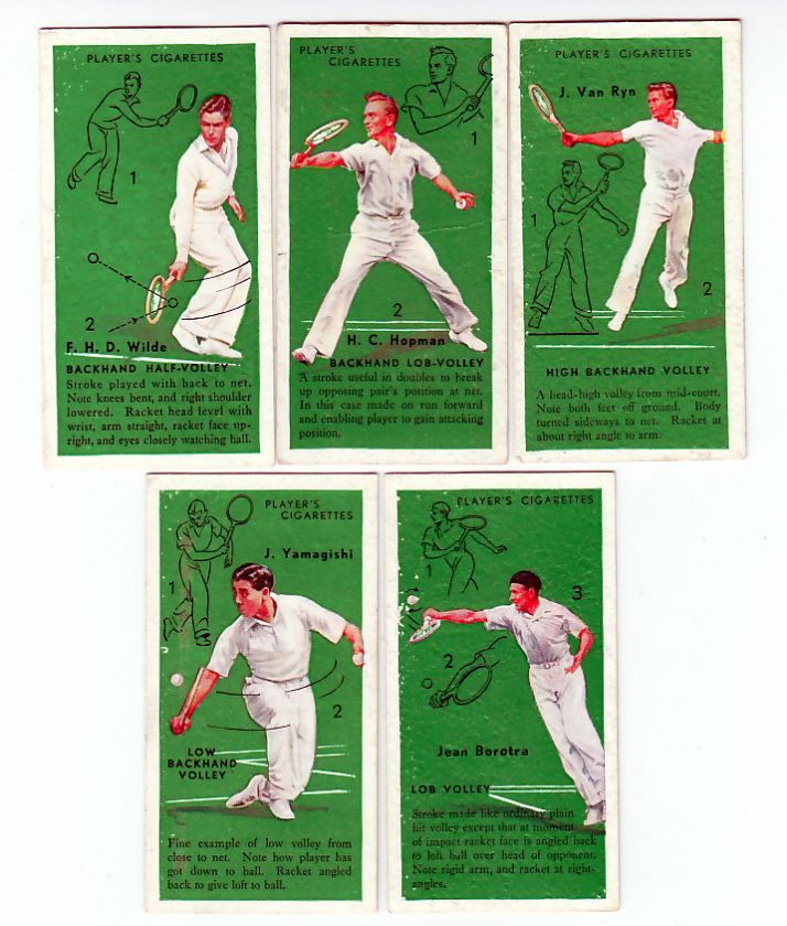 Antique Tennis Player Cards from 1936 F.H.D. Wilde J. Van Ryn H.C 