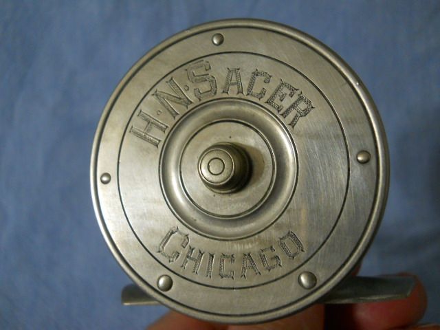 Vintage B.F. Meek & Sons No. 4 German Silver Reel   Engraved  