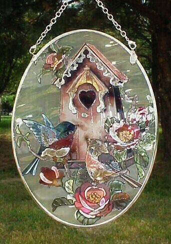 Bluebird Chalet AMIA (tm)7 Hanging Suncatcher AM 8107  