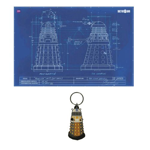 DOCTOR WHO   POSTER & KEYCHAIN SET (DALEK BLUEPRINT)  